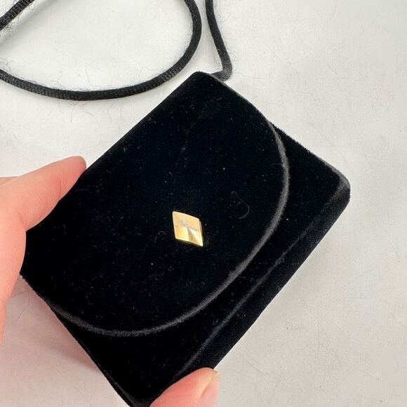 Estee Lauder vintage Y2K velvet mini clutch purse button snap Crossbody - Picture 9 of 12